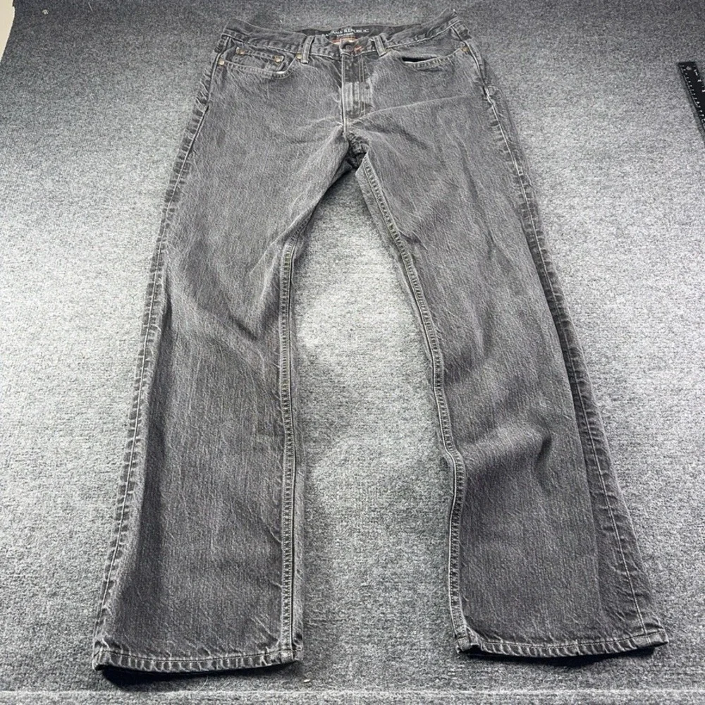 Banana Republic Mens Straight Leg Jeans 34x32 Faded Black 100% Cotton Denim